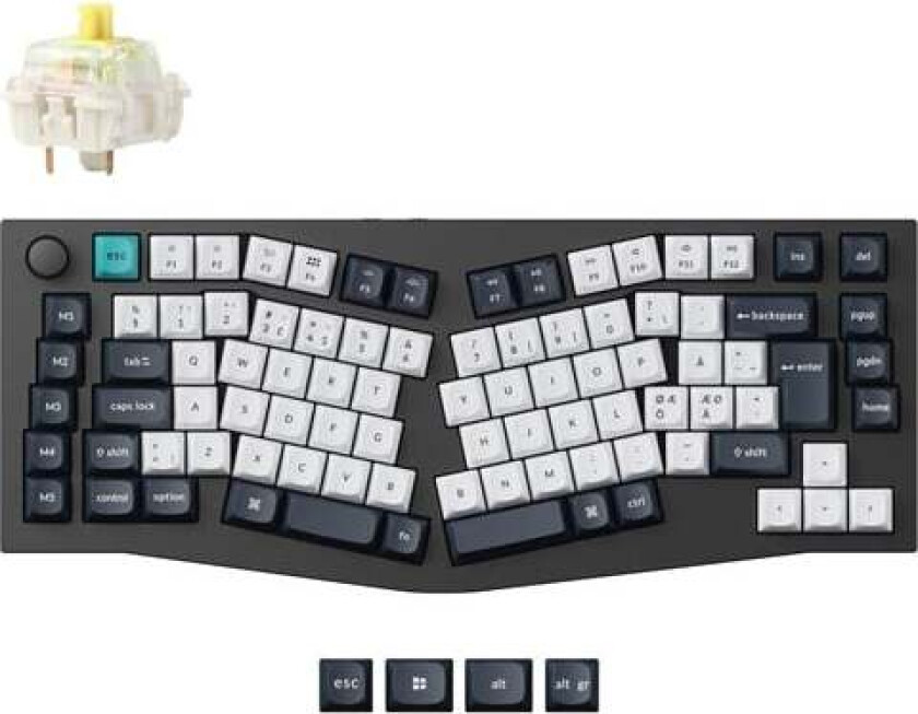 Q10 MAX 75% (Alice Layout) - Gateron Jupiter Banana - Gamingtastatur - Uten numpad - Nordisk - Svart