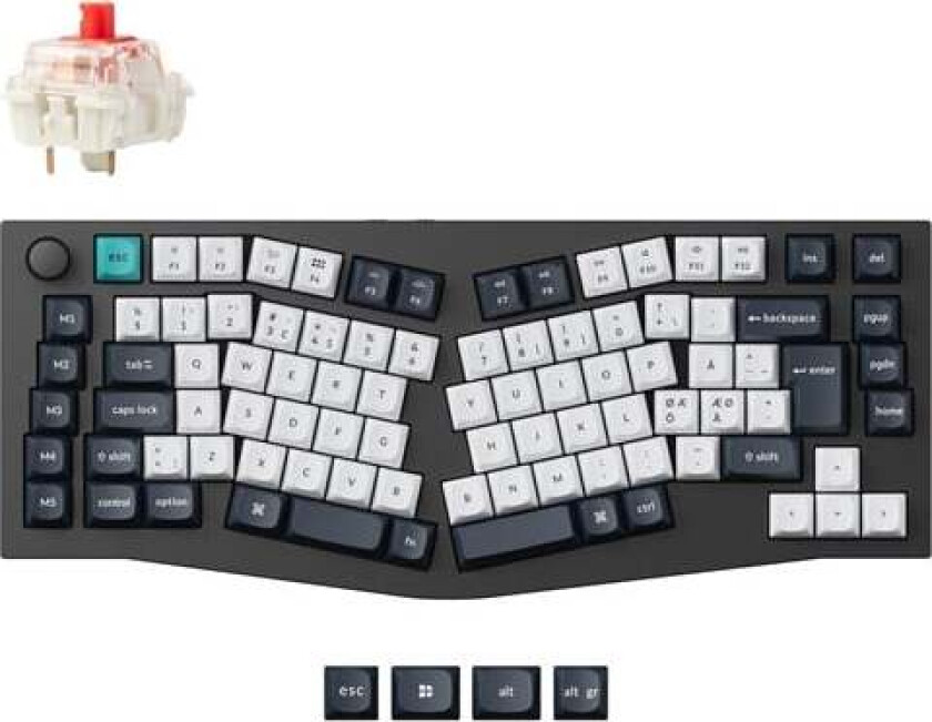 Q10 MAX 75% (Alice Layout) - Gateron Jupiter Red - Gamingtastatur - Uten numpad - Nordisk - Svart