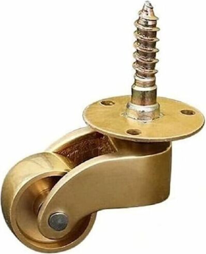 Bilde av 4 stk universelle møbelhjul i messing, massive messinghjul