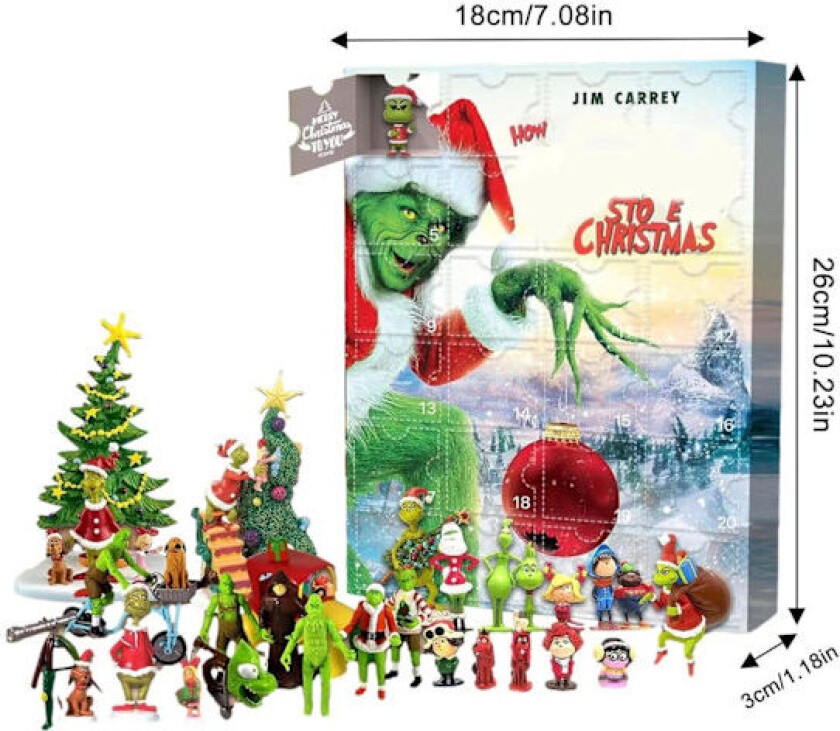 2024 Adventskalender Julkalender Blind Box 24-dagers Nedtellingskalender Blind Box Grinch E
