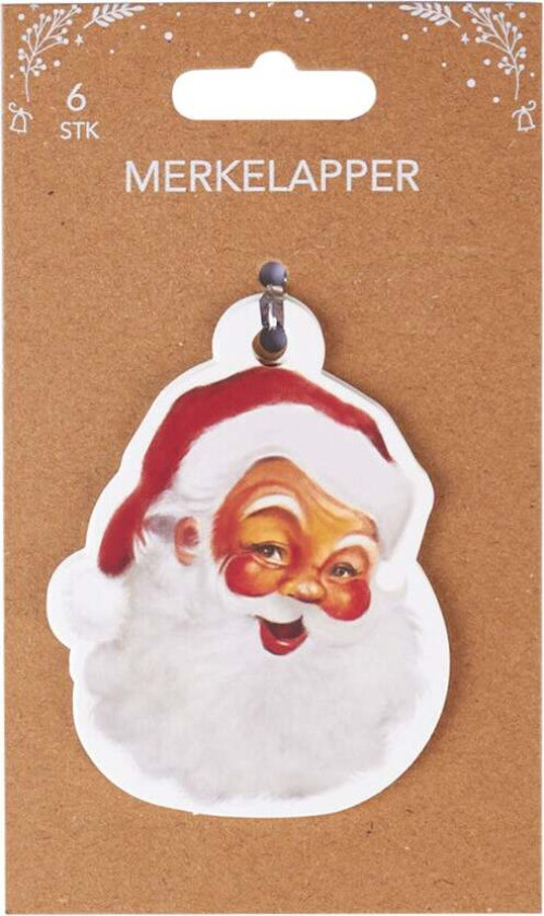 Merkelapper 6 Stk Store Julenisse