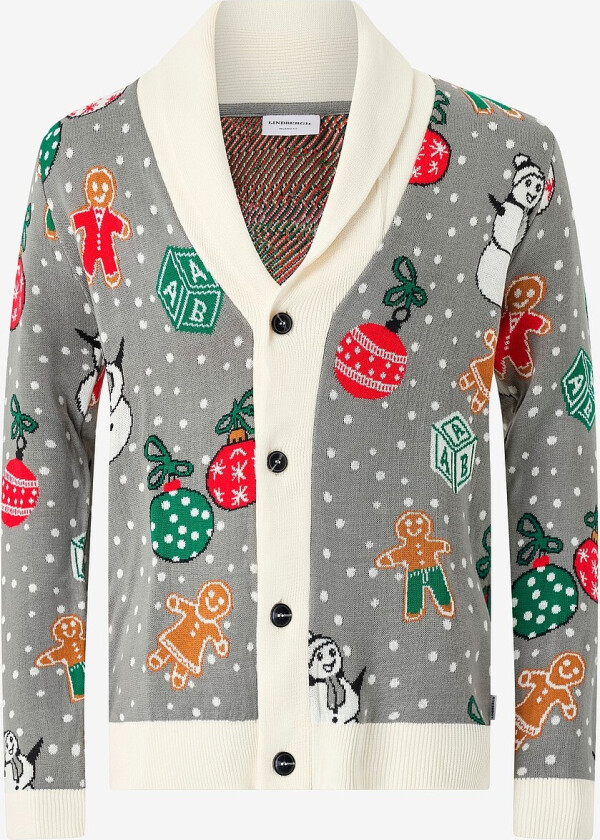 Kardigan Xmas Shawl Collar - Grå