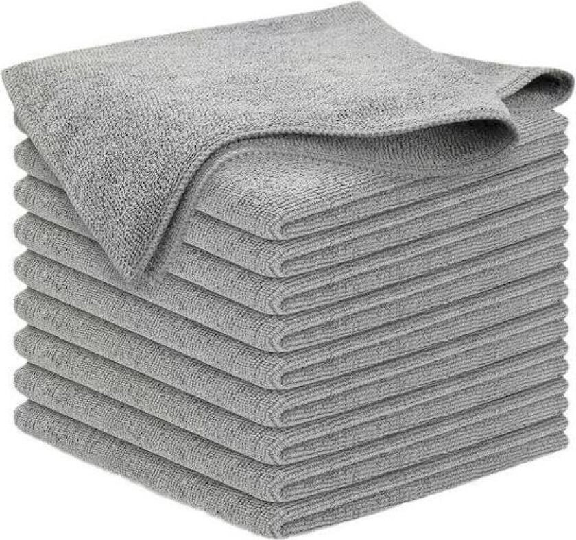 Mikrofiberklutpakke med 8, Multifunksjonelle Gjenbrukbare Rengjøringskluter, Lo-fri Stripefri Vaskbar Klutstøver for Hus, Vinduer 30 x 30 cm