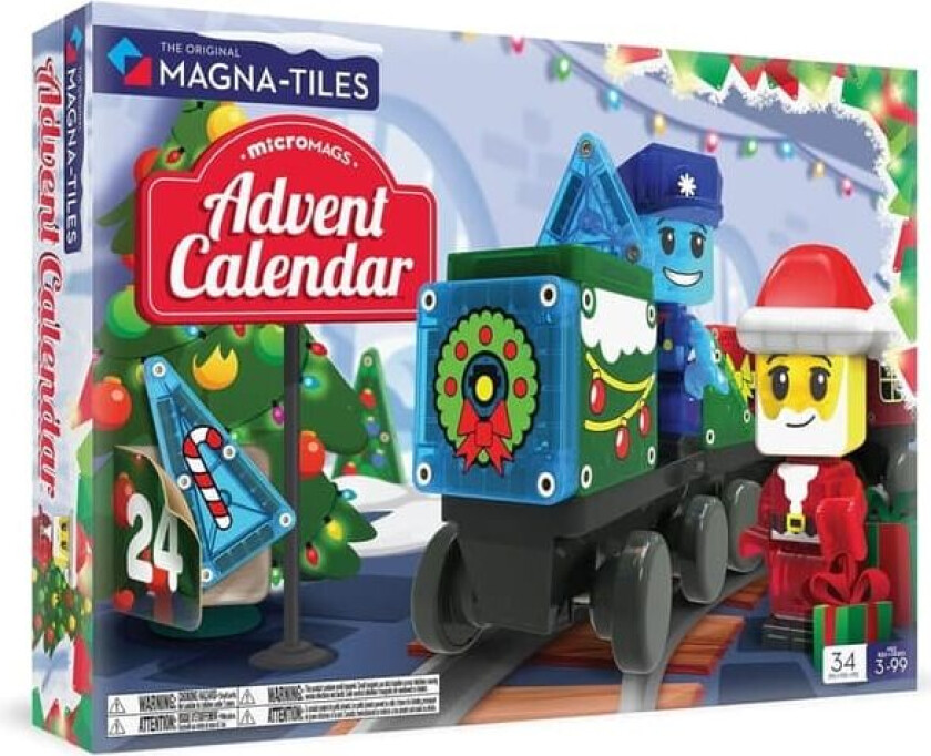Adventskalender 2025 Julekalender med 34-delers magnetbyggesett for barn