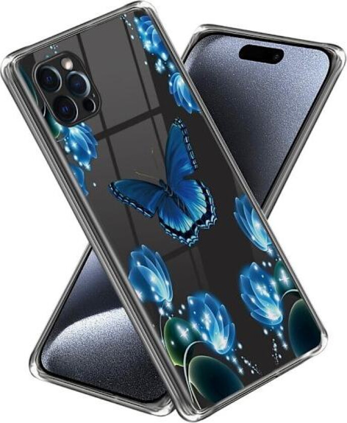 Deco iPhone 15 Pro Max deksel - Sommerfugl Og Blomst