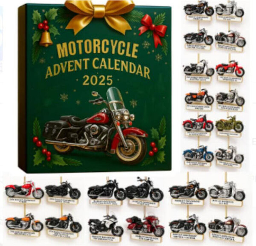 MOTORSYKKEL Adventskalender-Julegave Akryl Anheng