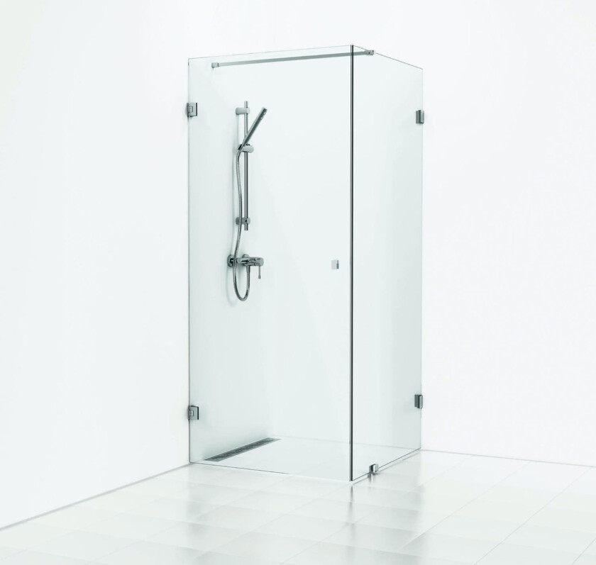 180° Dusjhjørne Kombi (Vegg+dør) Krom / 80x100cm Klart Glass