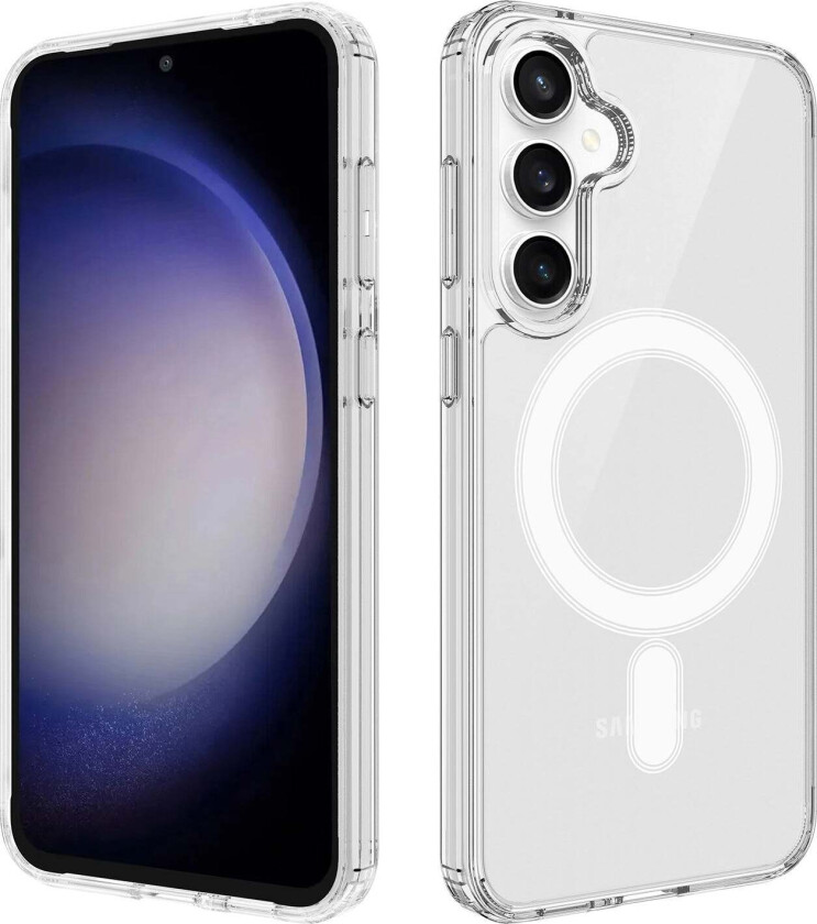 Samsung Galaxy S25 FE Hybrid Plast Deksel - MagSafe Kompatibel - Gjennomsiktig / Hvit