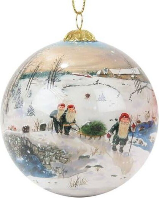 Julekule Håndmalt Nisser På Bro