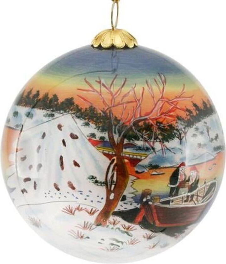 Julekule Håndmalt Nisser I Båt