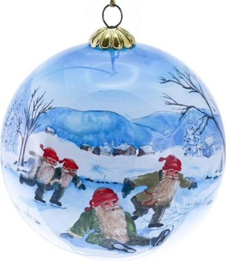 Julekule Håndmalt Nisser På Skøyter