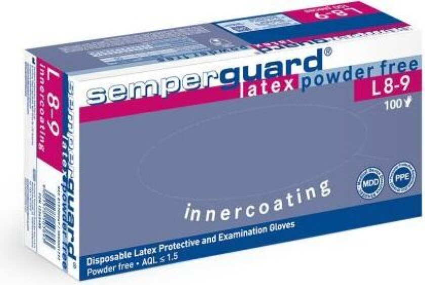 L8-9 Engangshanske lateks, pudderfri XL, 90 st
