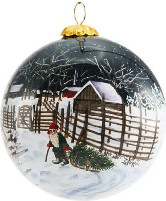 Julekule Håndmalt Nisse Henter Juletre