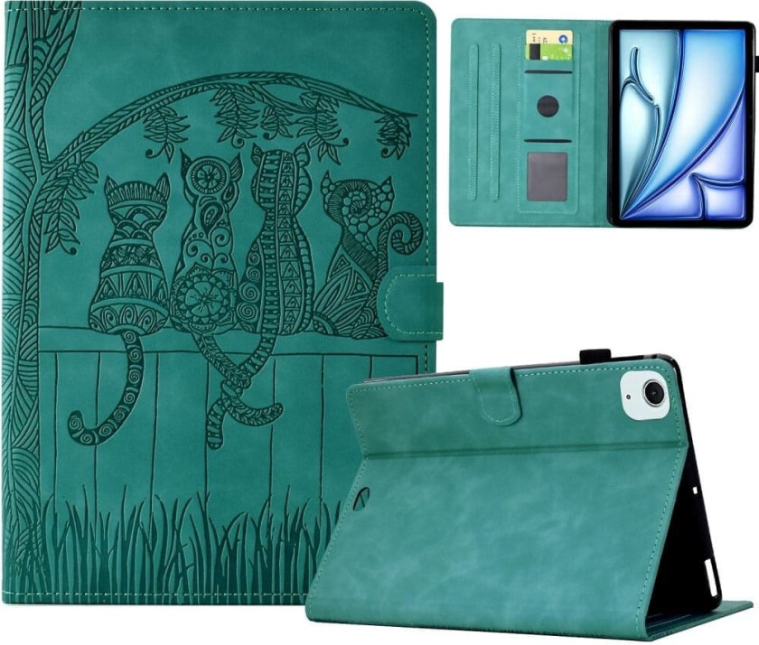 iPad Air 11 (2024) / Air (2022) / (2020) / iPad Pro 11 (2022) / (2021) / (2020) / (2018) Etui lærdeksel til nettbrett med kortspor - Babyblå