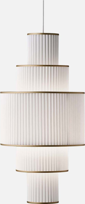 Plivello taklampe 5 skjermer - hvit/gyllen