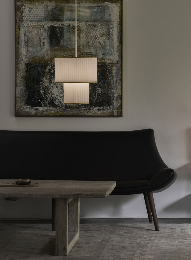 Plivello taklampe 2 skjermer - hvit/gyllen