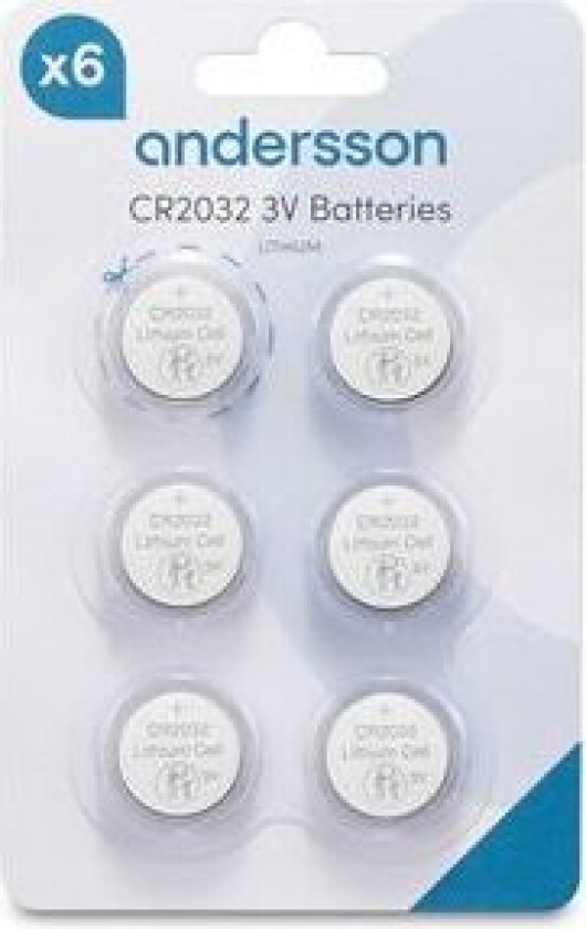 CR2032 Litiumbatteri, 6-pk