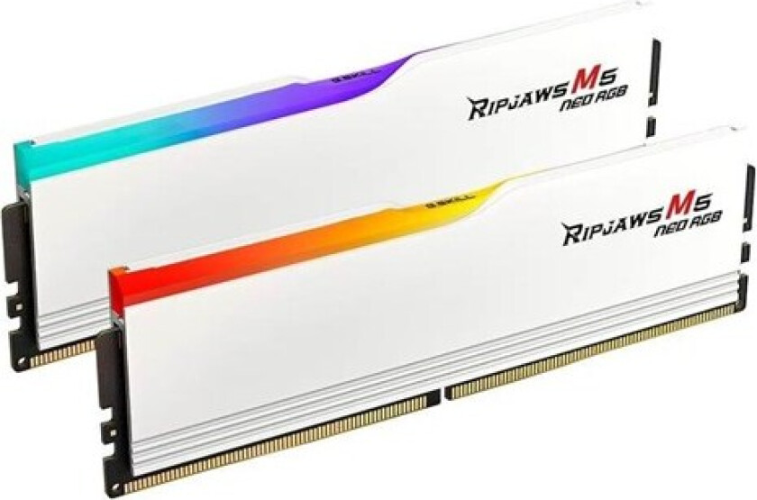 Ripjaws M5 Neo RGB DDR5-6000 - 32GB - CL30 - Dual Channel (2 pcs) - AMD EXPO - Hvit med RGB