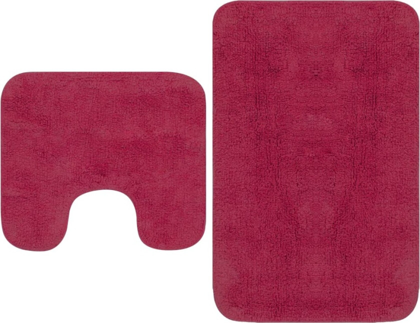 Baderomsmattesett 2 stk stoff fuksia