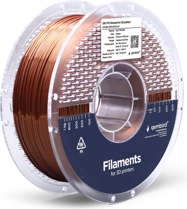 Silk TPU filament copper 1.75 mm 1 kg