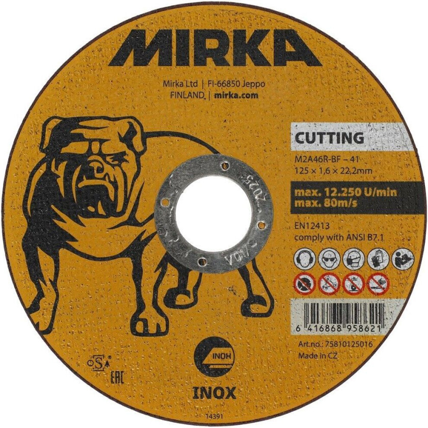 MIRKA KAPPESKIVE 125X1.6X22.2MM INOX