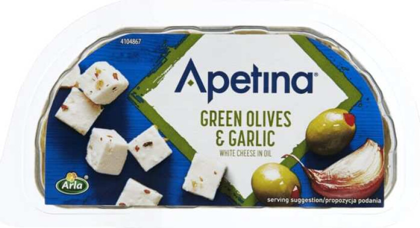 Apetina Snack Hvitløk/Oliven 100g Arla