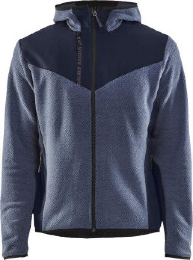 Strikket jakke, L. Blå/M. Blå XS