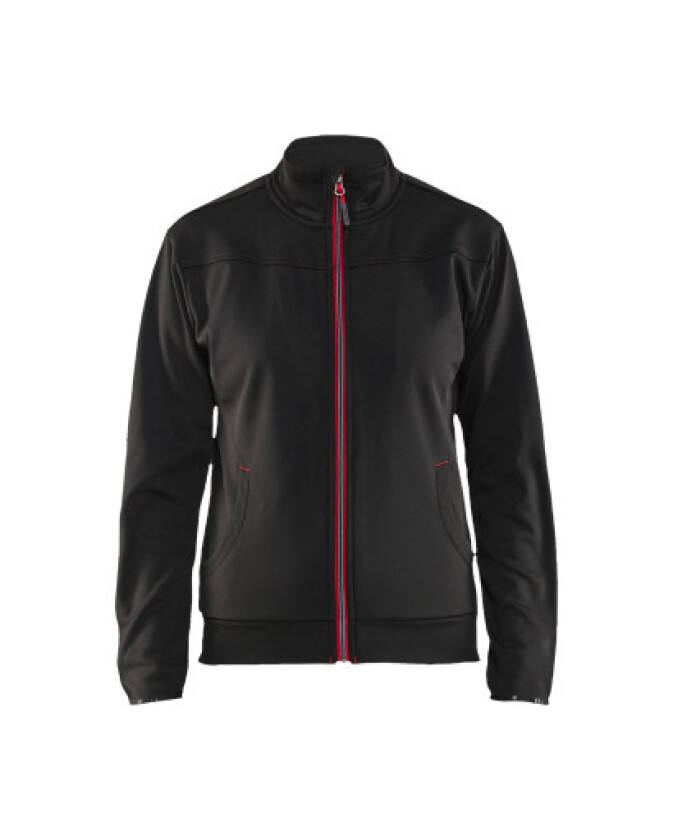 DAME genser hel glidelås Svart/