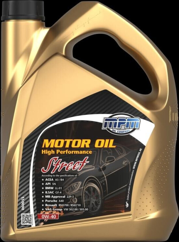MOTOR OIL 0W-40 HP STREET 5 LT