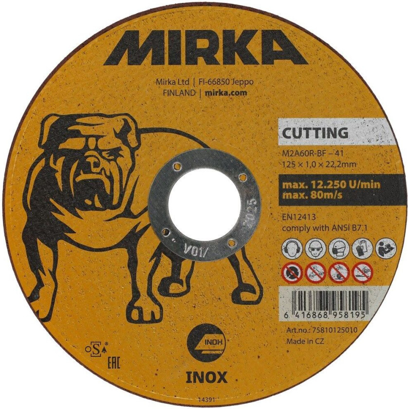 MIRKA KAPPESKIVE 125X1.0X22.2MM INOX