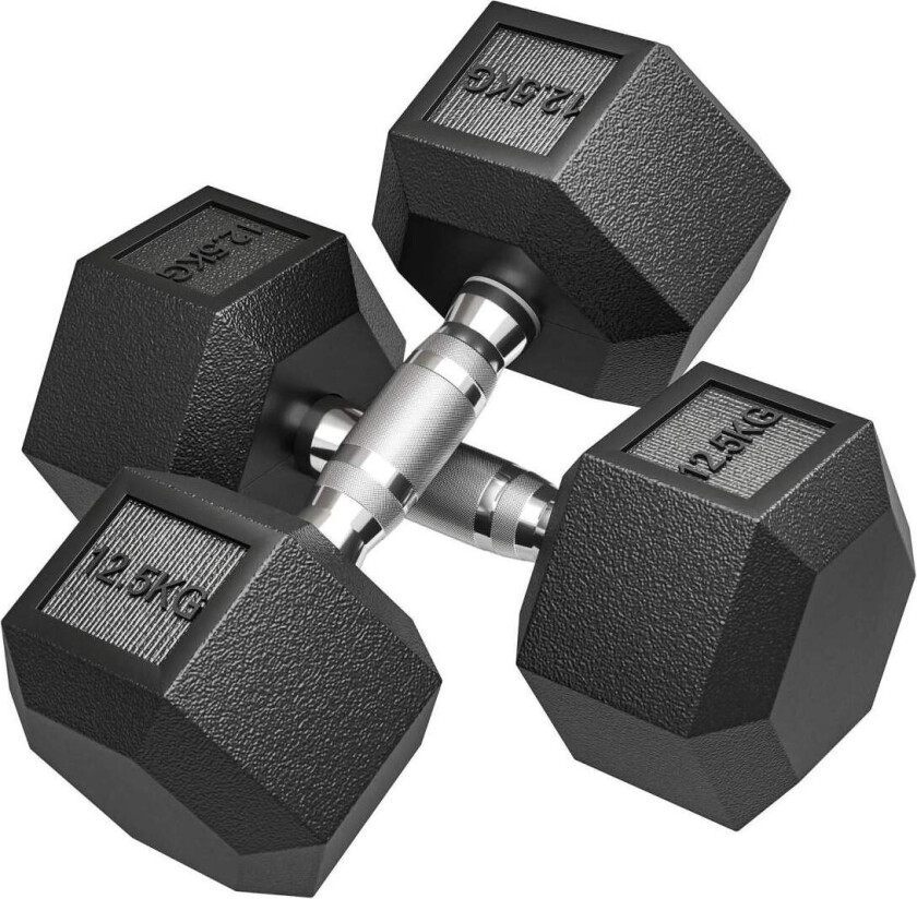 Manualer, riflet grep, støpejern, 2 x 12,5 kg