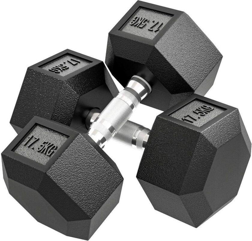 Hantler, 35 kg, sklisikkert grep, svart og sølv