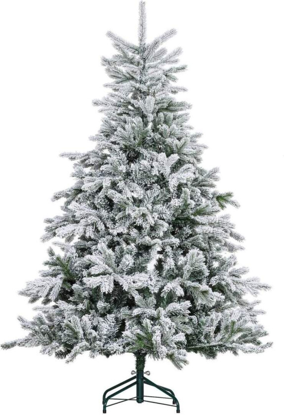 Kunstig juletre 180 cm – Snøhvit, flammebestandig, enkelt oppsett