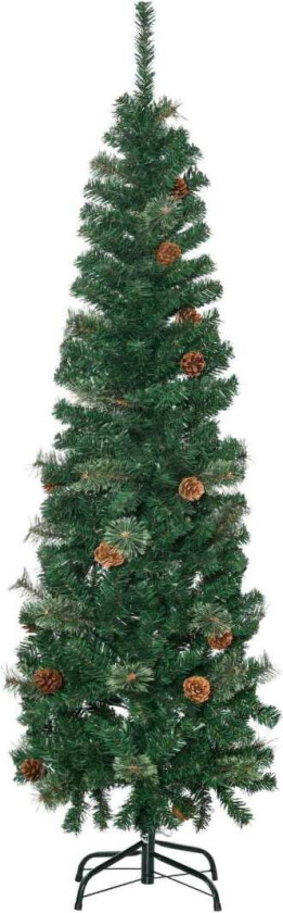 Slankt kunstig juletre – furukongler, flammebestandig, 46 x 165 cm