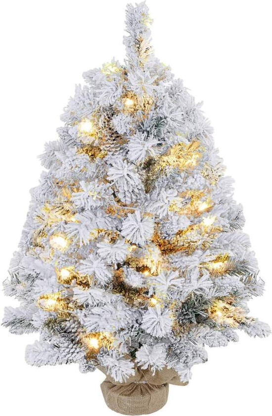 92 cm juletre – LED-lys, snøgrener, brannsikker