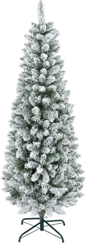 Kunstig juletre, Slank Form, Snøhvit, 183 cm, Grønn