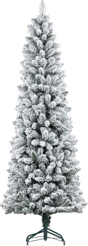 Slankt kunstig juletre, brannsikkert, snøhvit, 75x210 cm