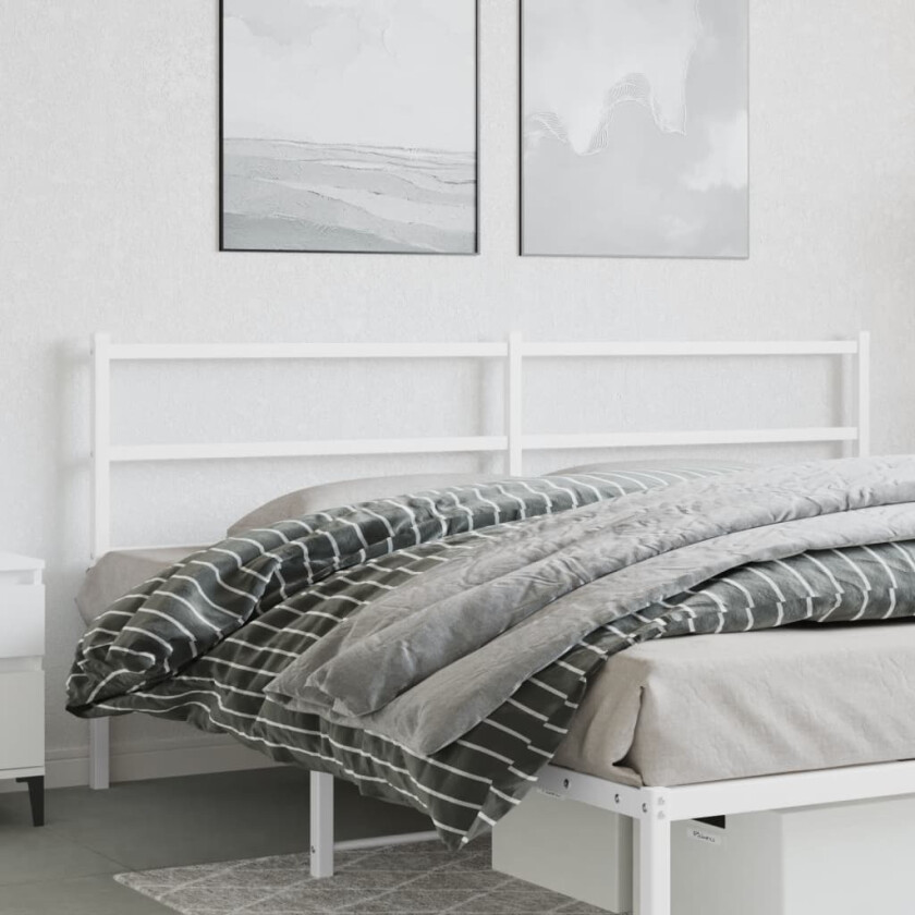 Sengegavl i metall hvit 193 cm