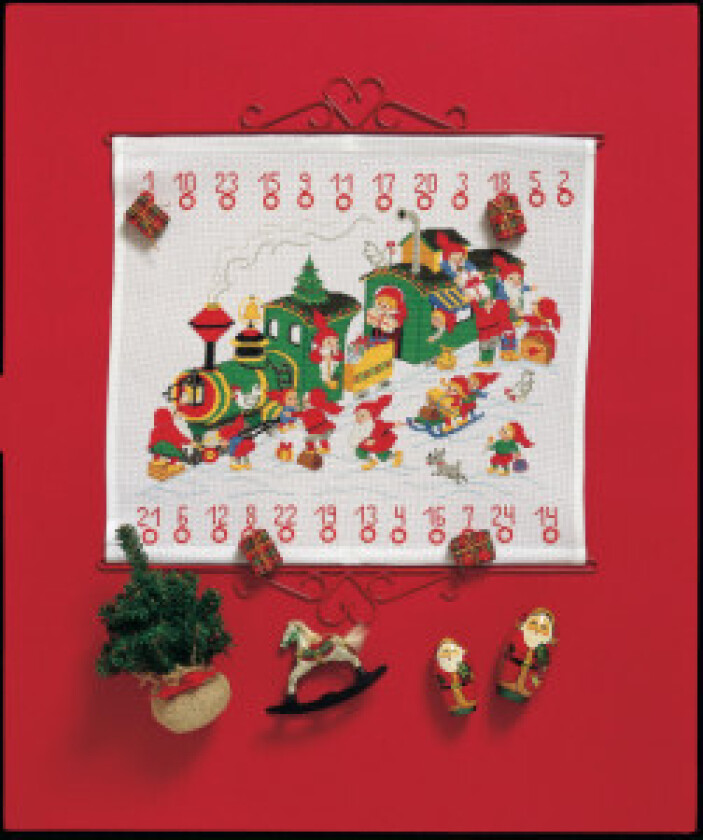 Bilde av Broderisett Aida Julekalender Juletoget 50x45cm