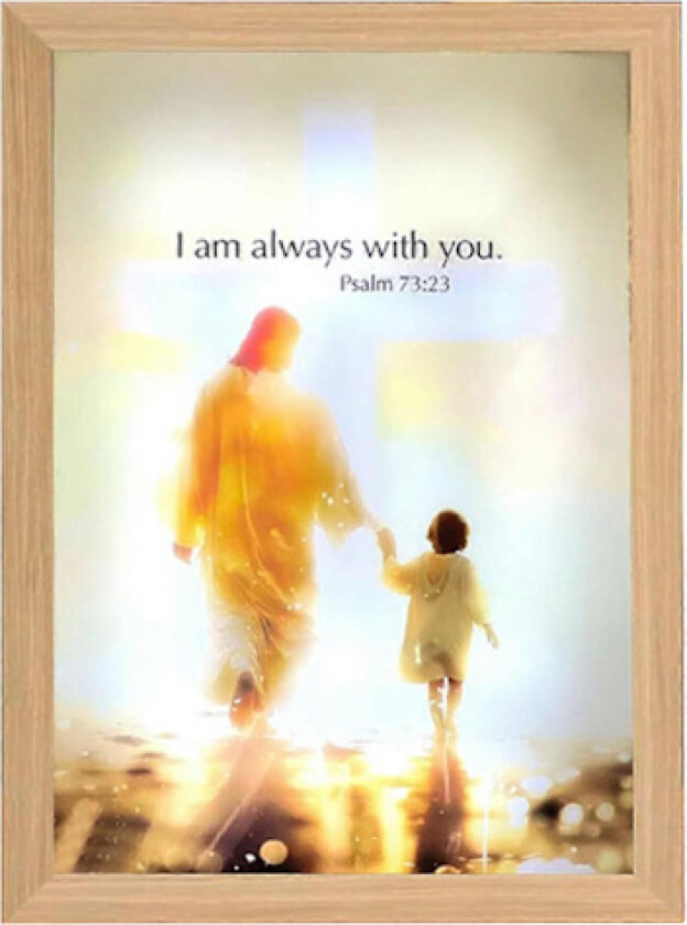 Jesus Lampebilde Ramme Lys, 4D LED Maleri Inspirerende Jesus Nattlampe, Kristen Dekorativ Gave (FMY) Type A Liten størrelse