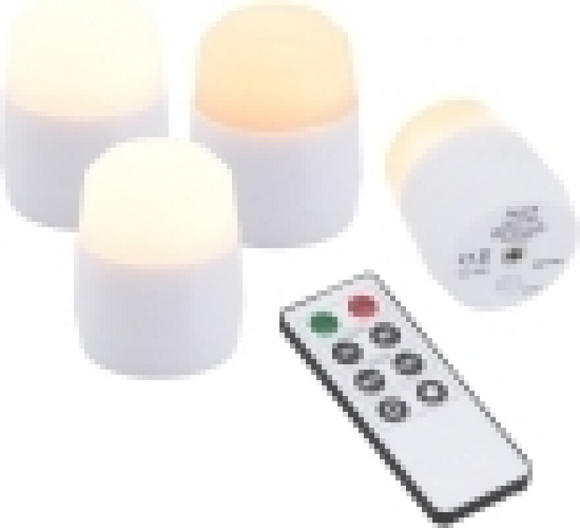 ® 4 stk. Ekstra AMSTERDAM LED Fyrfadslys, ekskl. ladestation, hvidt dæmpbart lys