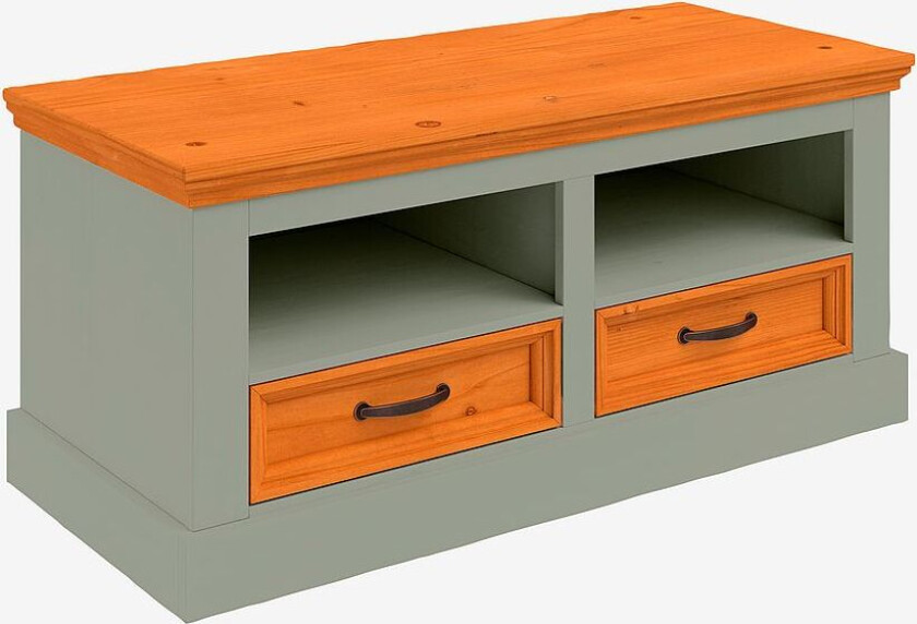 Selma benk med 2 skuffer, Grønn