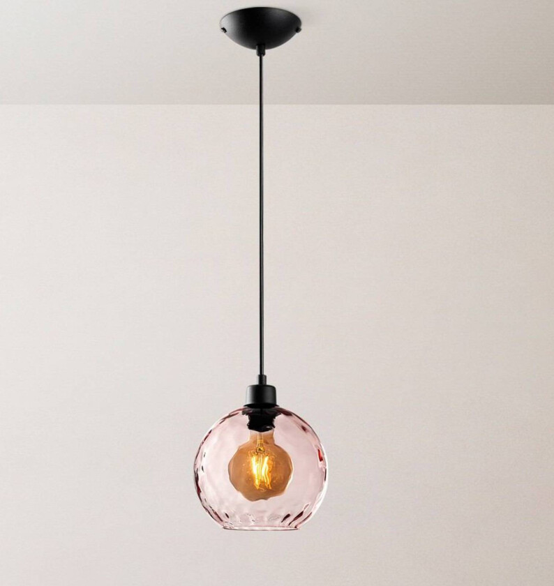 Benek pendellampe, rosa, glass, Ø 20 cm, E27