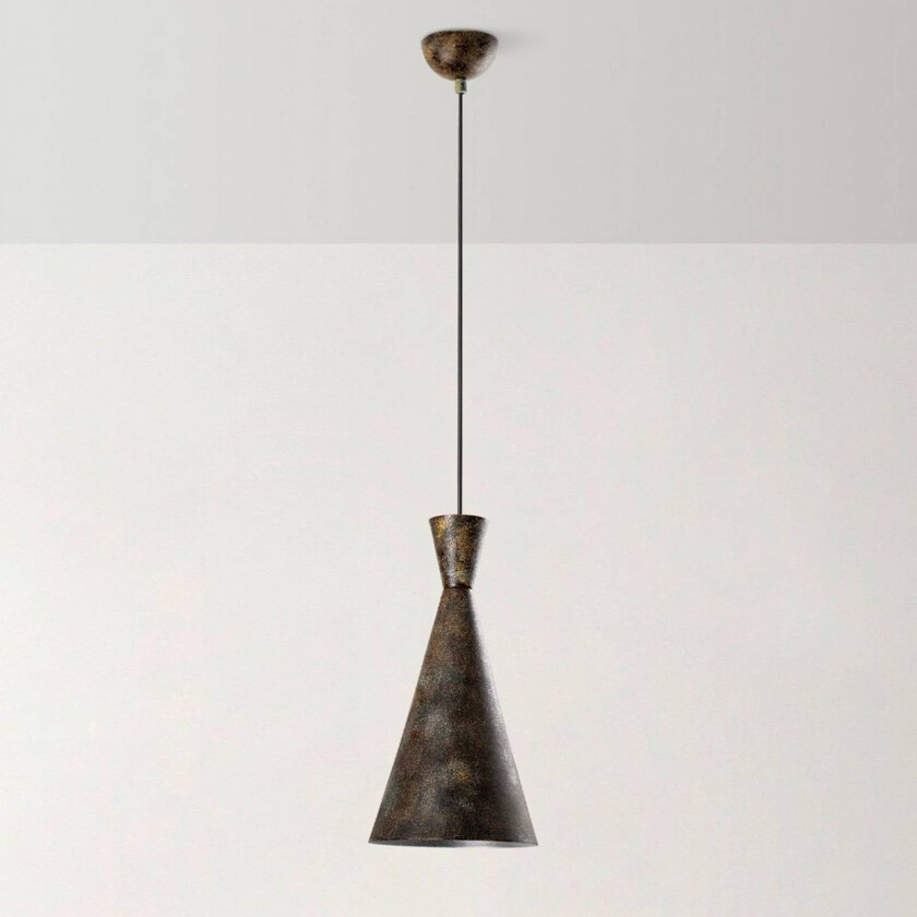 Hengelampe Tom, svartbrun, metall, Ø 19 cm, E27