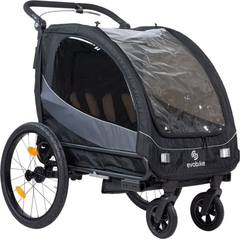 Sykkelvogn Evobike Väddö Duo Svart / Grå
