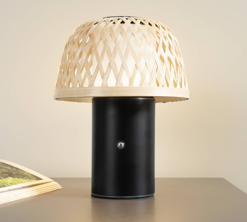 Lindby LED-bordlampe Nifelia, bambus, CCT, dimbar