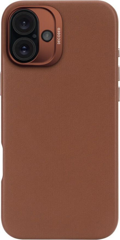 Leather Backcover Iphone 16 Plus Tan (gul-brun)
