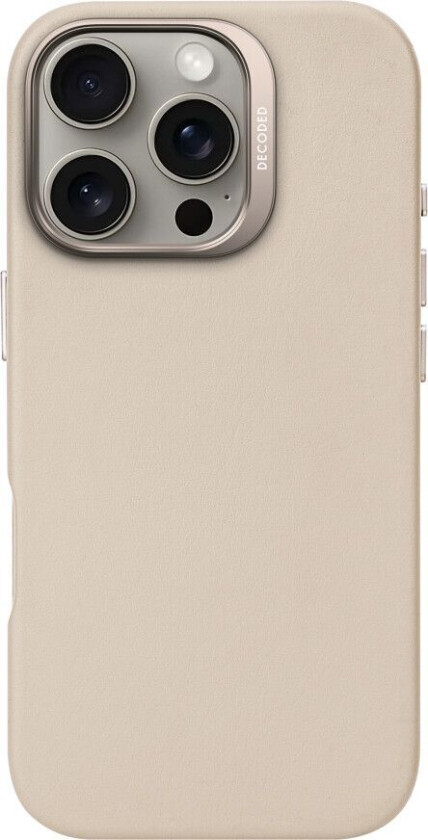 Leather Backcover Iphone 16 Pro Grå