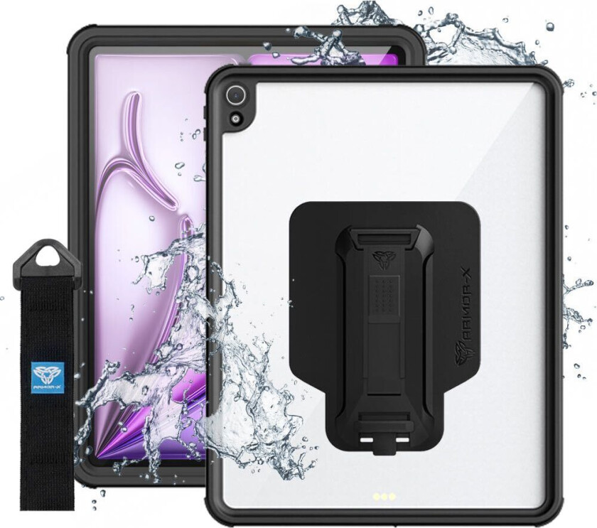 Bilde av Armor-x Waterproof, Shock & Dust Proof Case With Handstrap & Kickstand Ipad Air 13" (2024) Sort