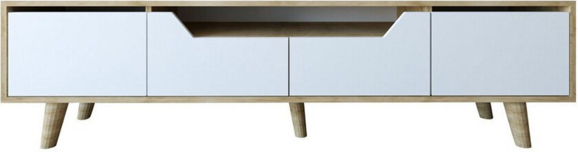 Kollumber TV-benk 180x30 cm - Brun/Hvit